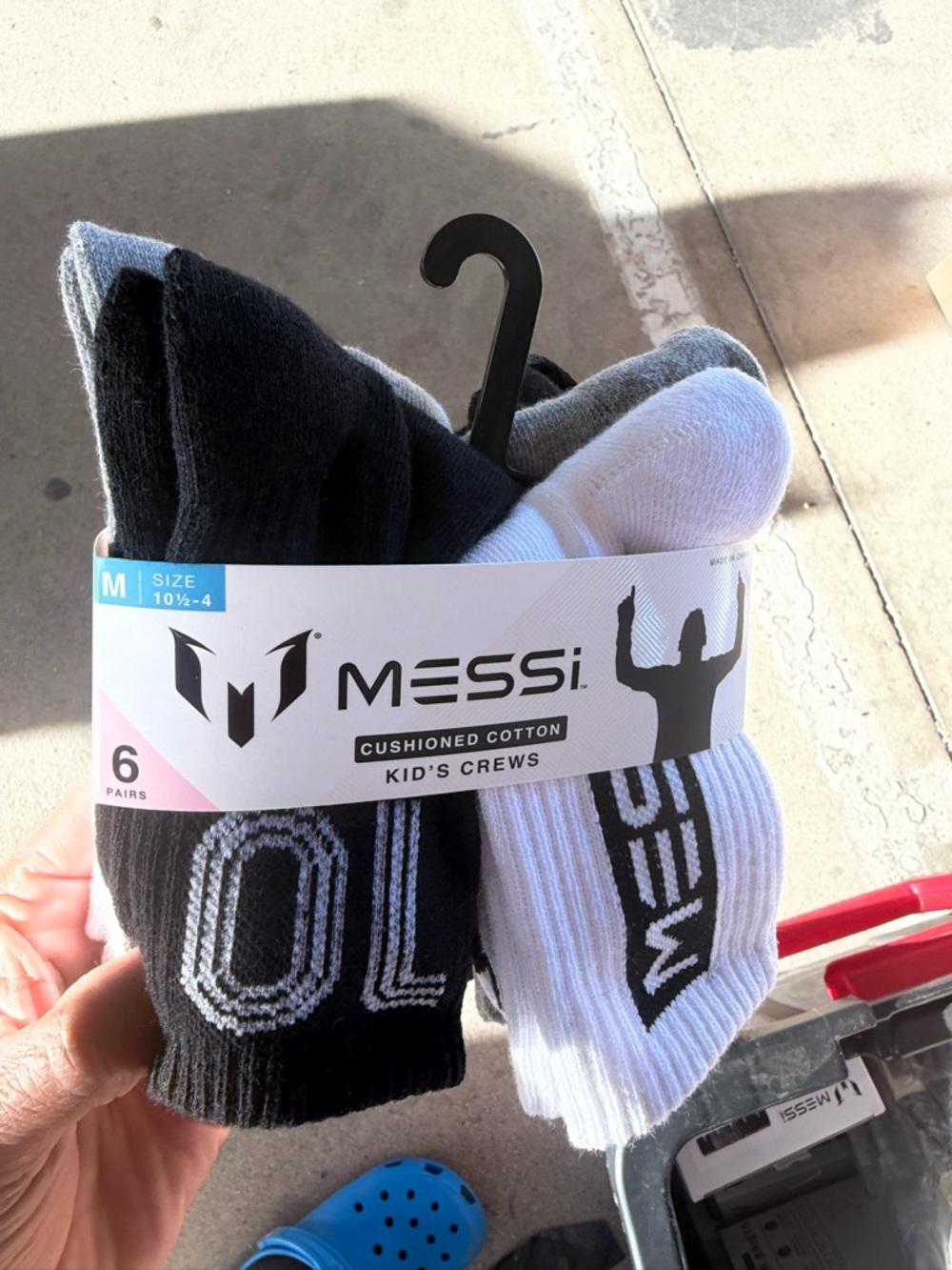 Messi Kids' Cushioned Cotton Crew Socks - multi color (6 Pairs)